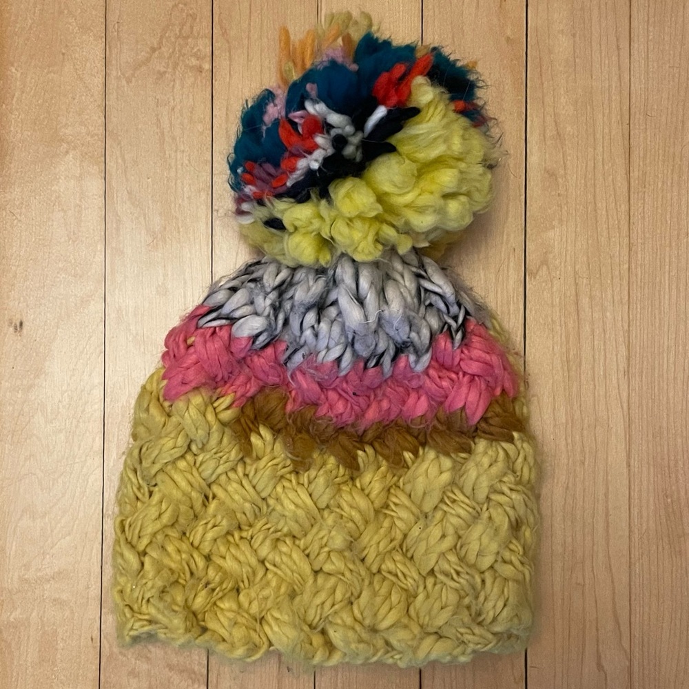Colorful Pom Pom Knit Winter Hat